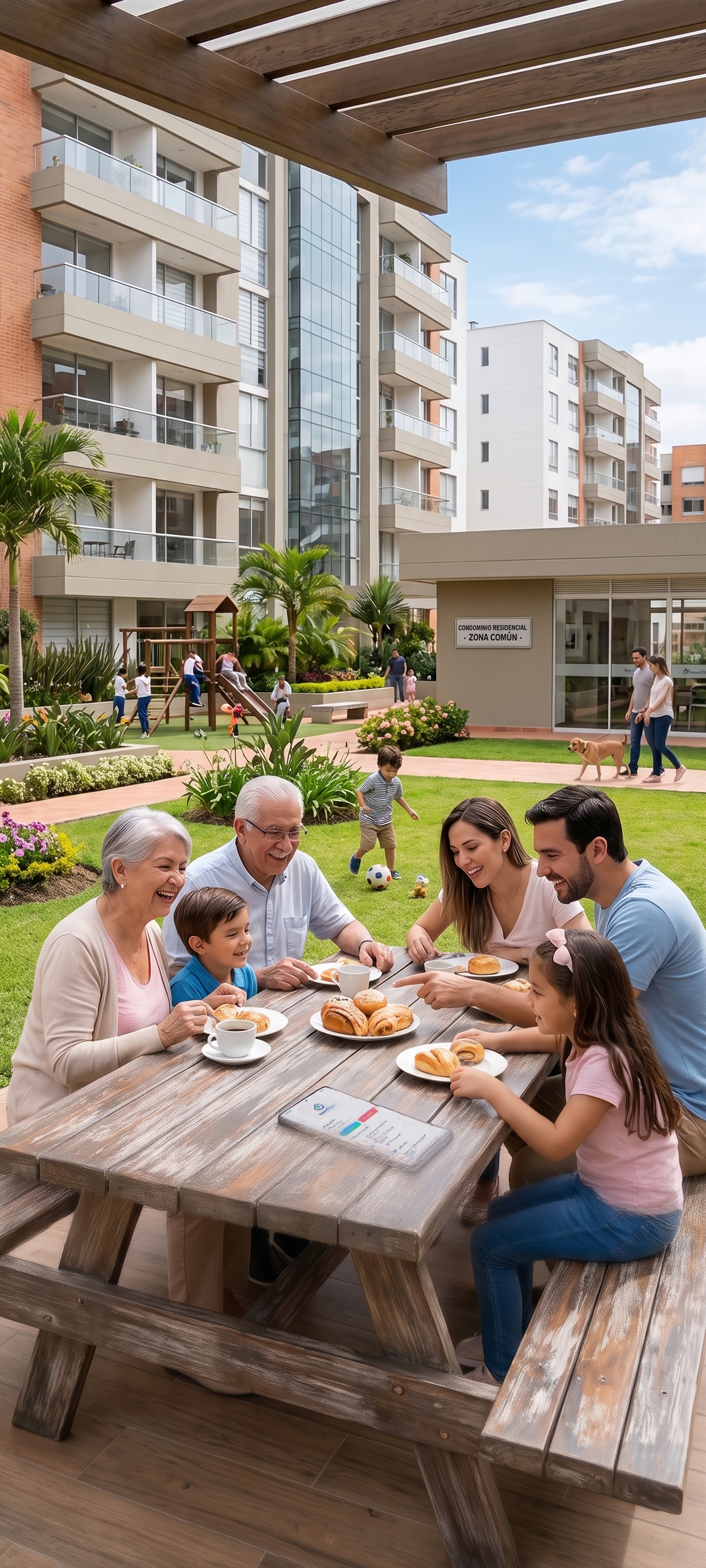 Familia disfrutando en su condominio